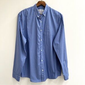 Frank & Eileen Men's Blue White Checkered Plaid Button Up Shirt Size XXL